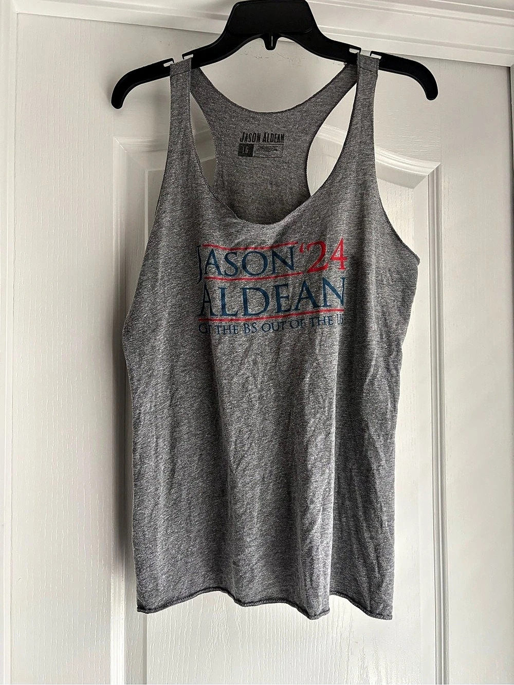 Jason Aldean 2024 Light Grey Ladies Tank Gray Medium